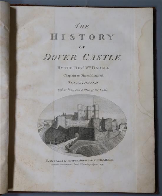 DOVER: Darell, William - The History of Dover Castle, 4to, half calf, with folding plan and 8 plates,